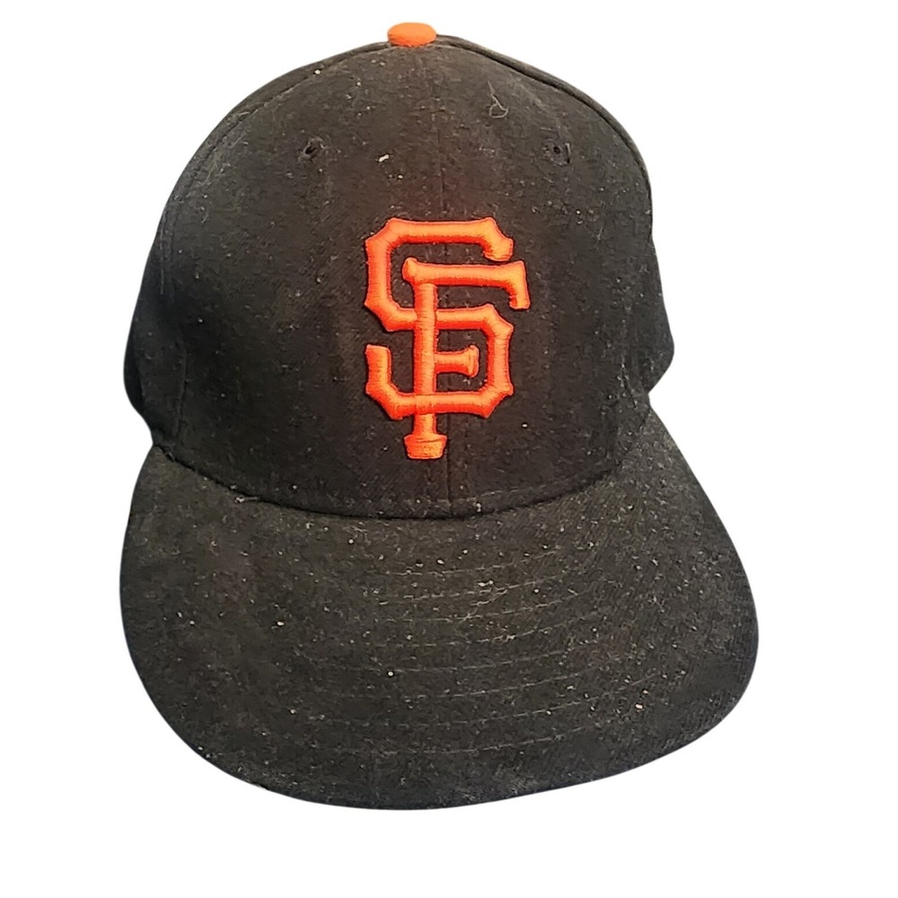 New Era San Francisco Giants 59FIFTY Fitted Hat 7 3/8 Black Orange MLB On-Field